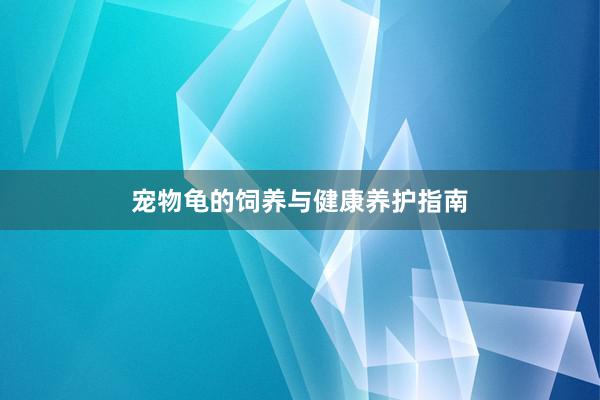 宠物龟的饲养与健康养护指南